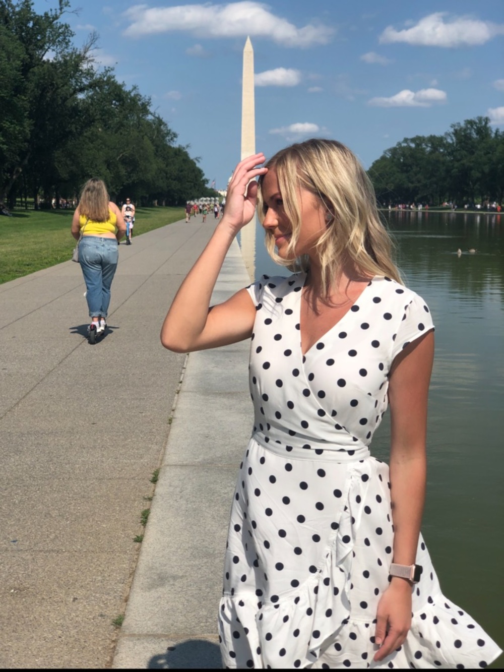 J. Crew White Dress with Black Polka Dots